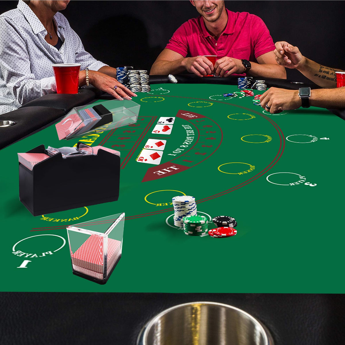 GSE Games & Sports Expert 36 x 72 Blackjack & Baccarat Layout Mat – Las Vegas Style Casino Felt