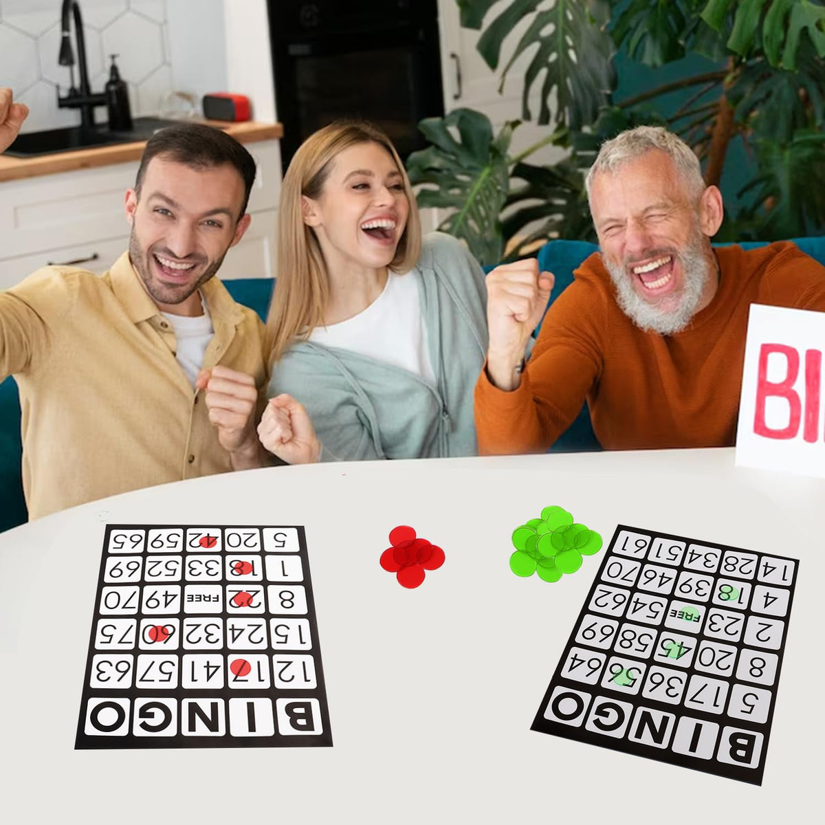 GSE Jumbo Bingo Game Cards – 100-Pack, 11x8 Inches, Reusable Paper Bingo Sheets (Black)
