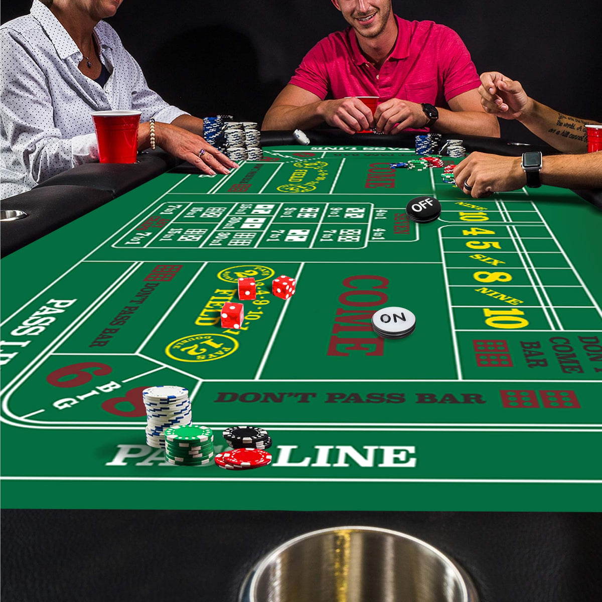 GSE 36x72 Blackjack & Craps Layout Mat – Las Vegas Style with Strategy Chart