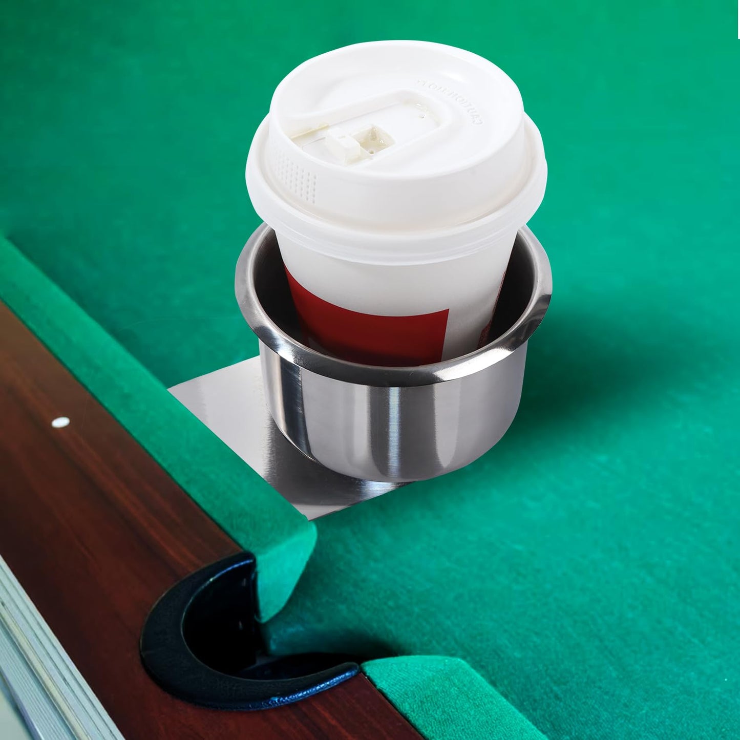 GSE Stainless Steel Cup Holder (10-Pack) – Drop-in, Anti-Spill, 3.2" OD for Poker Tables, Boats, RVs