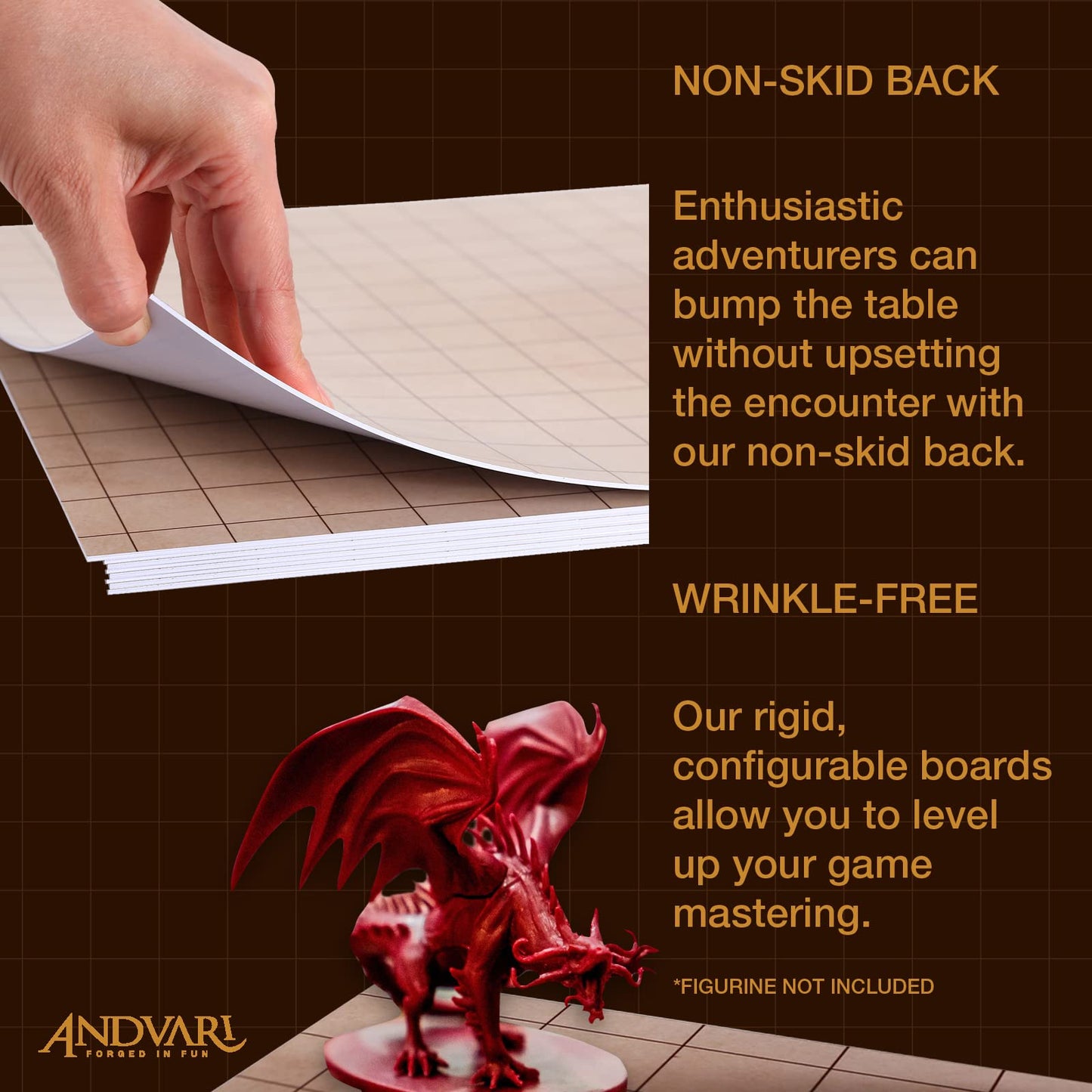GSM Brands Battle Mat with Grid - 4 Pack Dry Erase Battle Boards (17x13) with Non-Skid Back