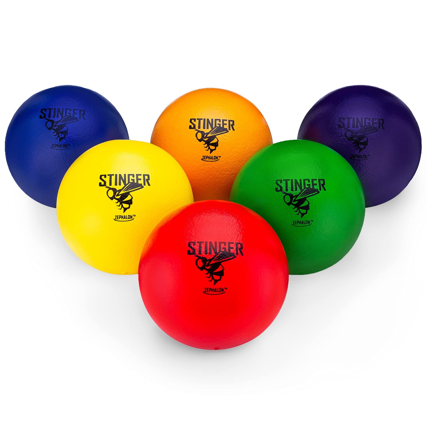 GSM Brands Dodgeballs – Foam, Soft Skin, Low Bounce, 5.9 Inch Diameter – Set of 6