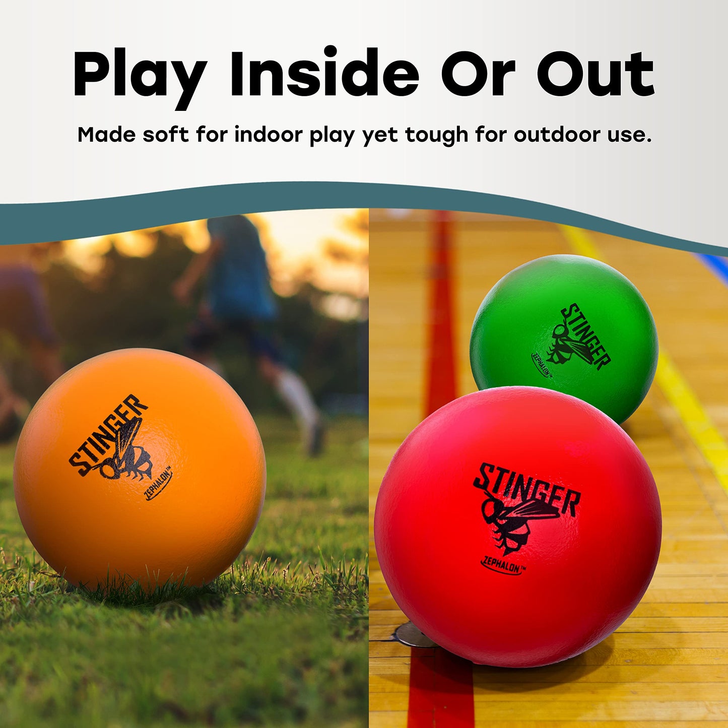 GSM Brands Dodgeballs – Foam, Soft Skin, Low Bounce, 5.9 Inch Diameter – Set of 6