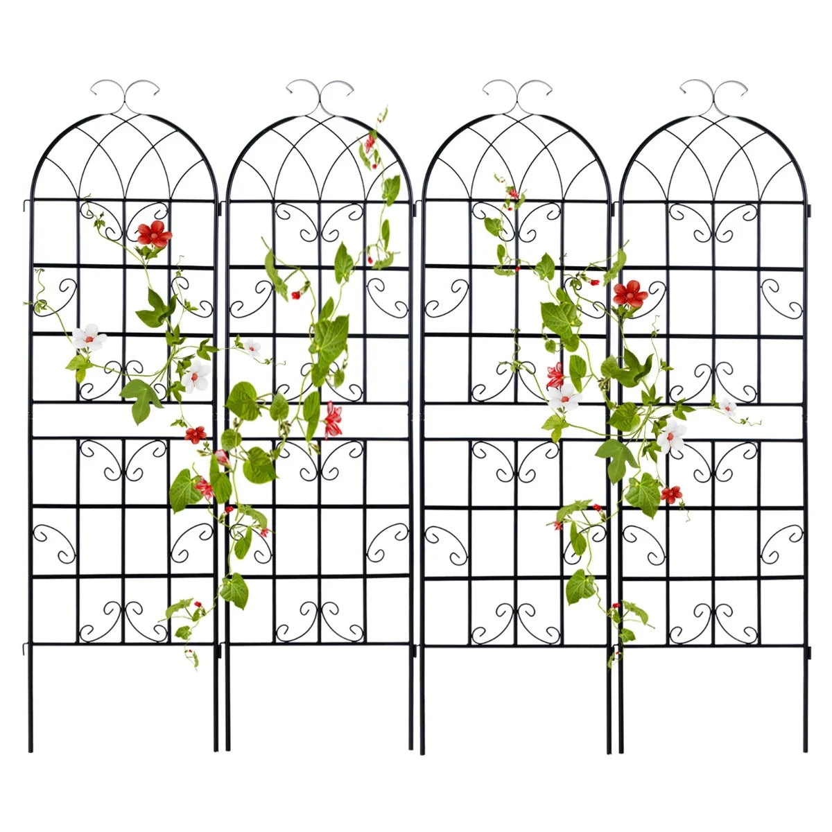 2/4 Pack 180 cm x 50 cm Metal Garden Trellis Decorative for Climbing Plants-2 Pack