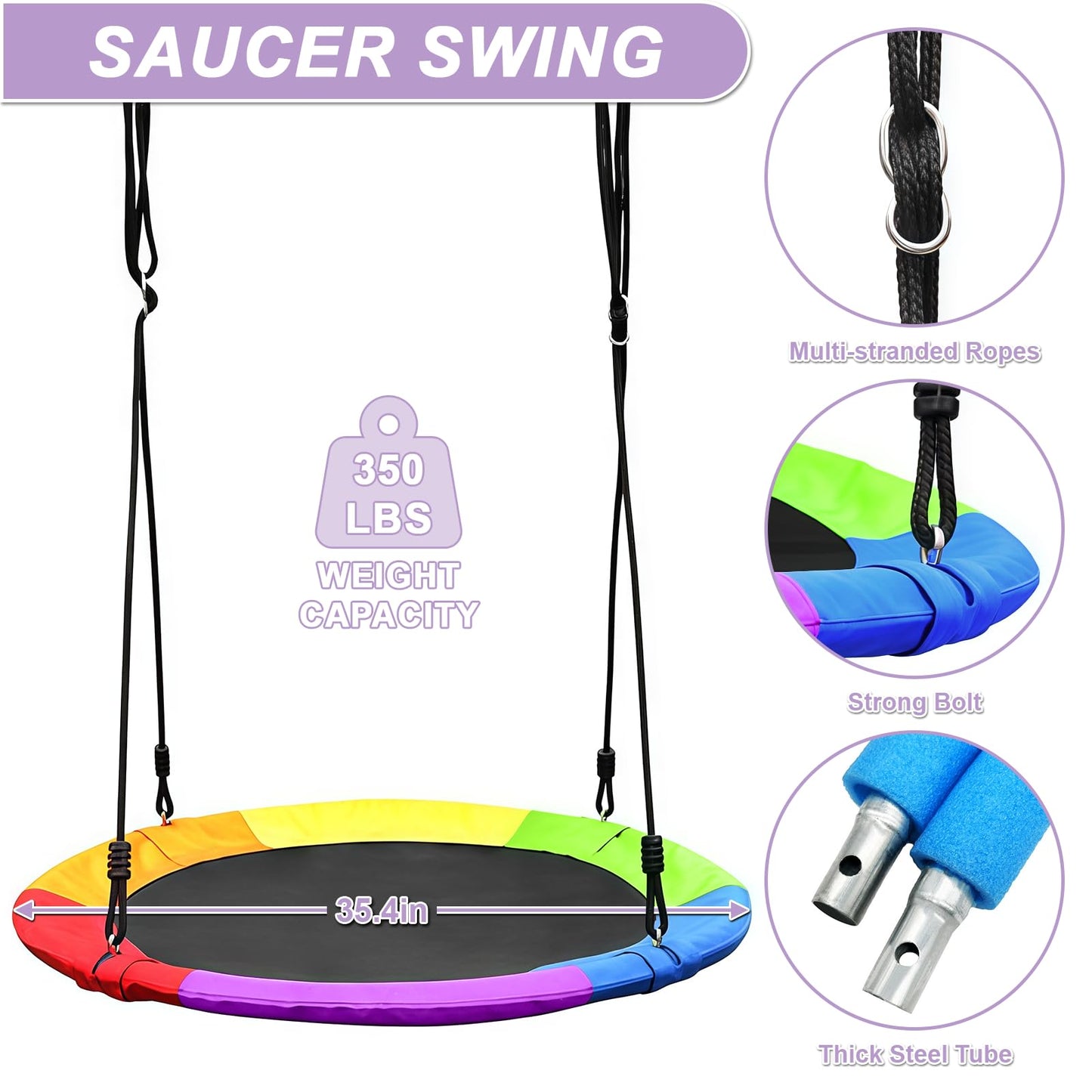 G Taleeco Gear Swing Set with 35-inch Saucer Swing – Indoor/Outdoor Frame, 330 LBS