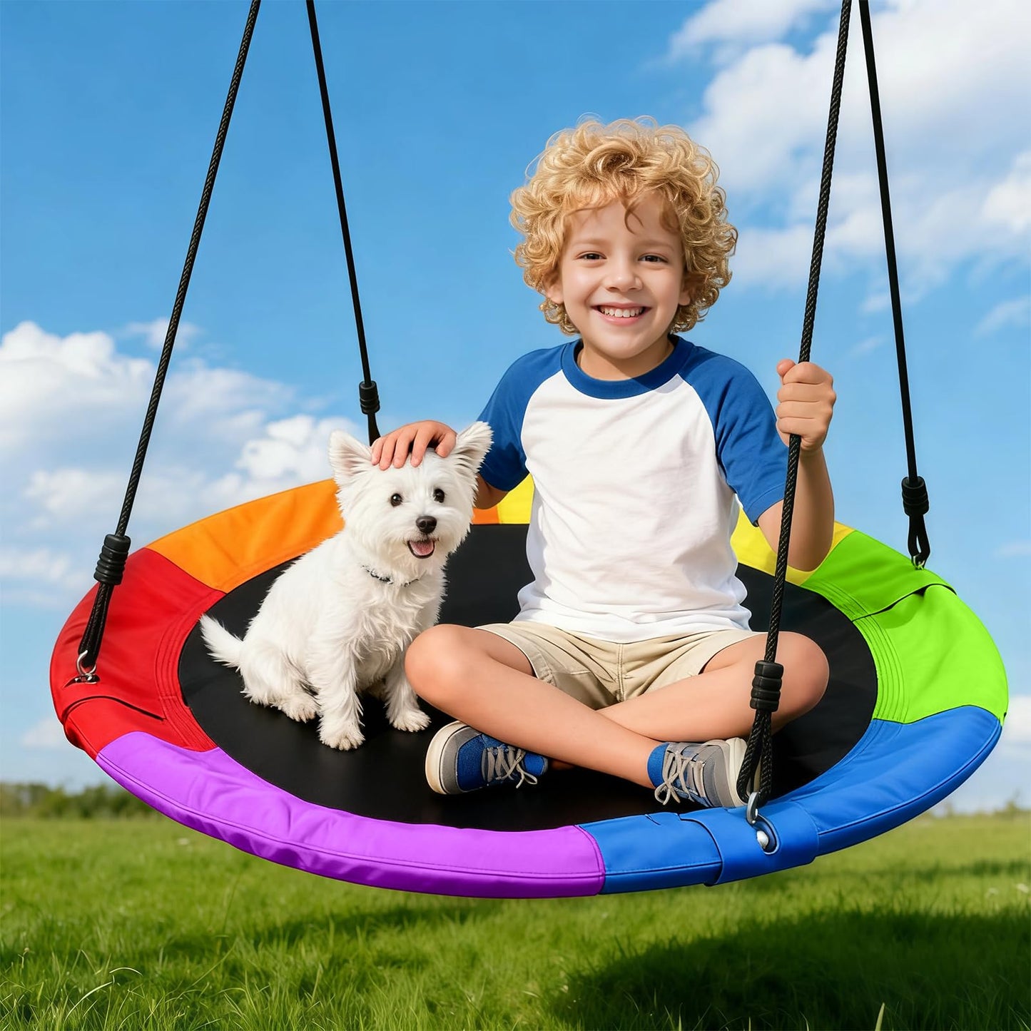 G Taleeco Gear Swing Set with 35-inch Saucer Swing – Indoor/Outdoor Frame, 330 LBS
