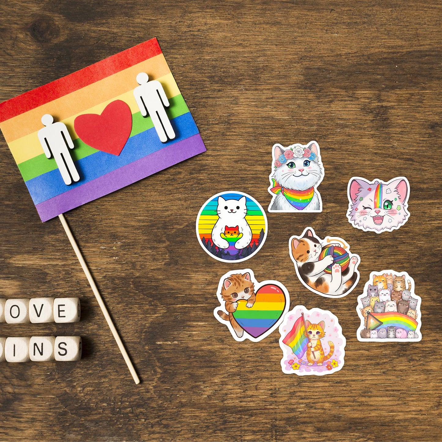 GTOTd LGBTQ Pride Rainbow Stickers – 100 Pcs Vinyl Decals for Laptop, Water Bottle, Phone
