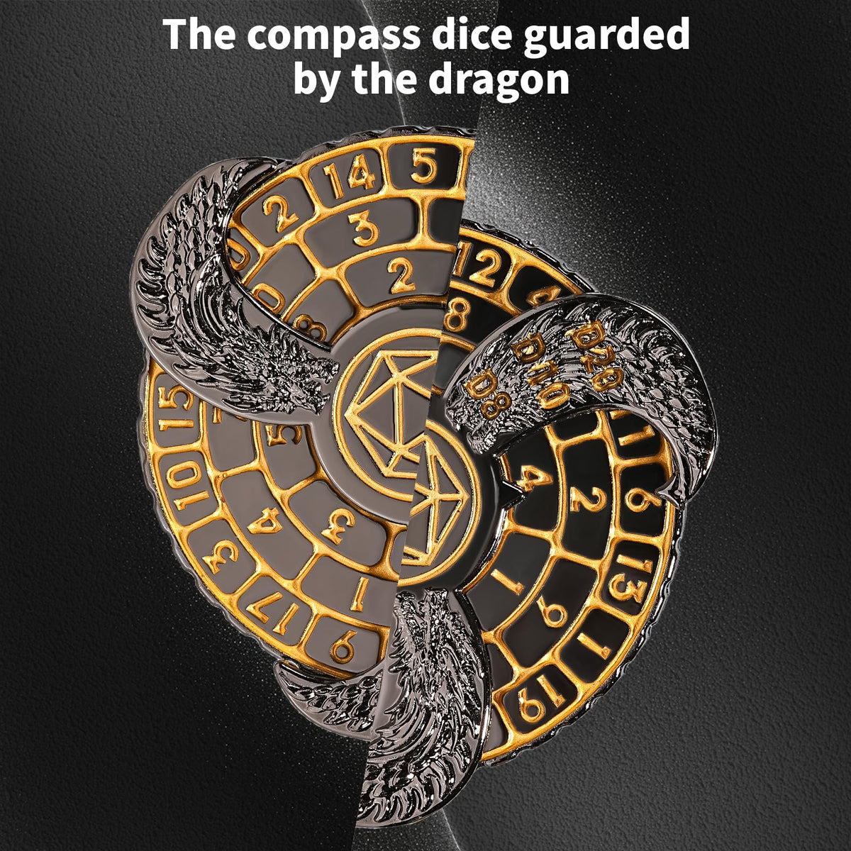 GU BEI TE DND Spinner Dice – Metal Fingertip Gyro RPG Dice Set with Gift Box