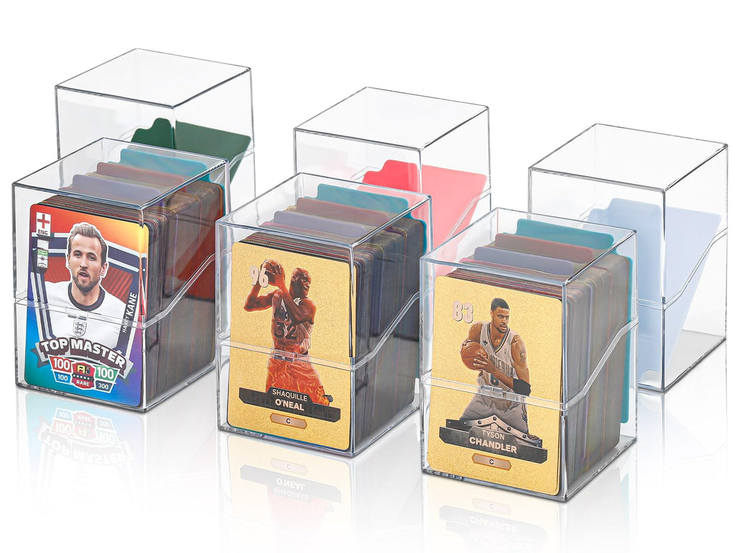 guaiboshi 6 Pack Card Deck Boxes – Transparent Storage for TCG, MTG, Yu-Gi-Oh, Sports & Collectible Cards | Holds 800+ Cards