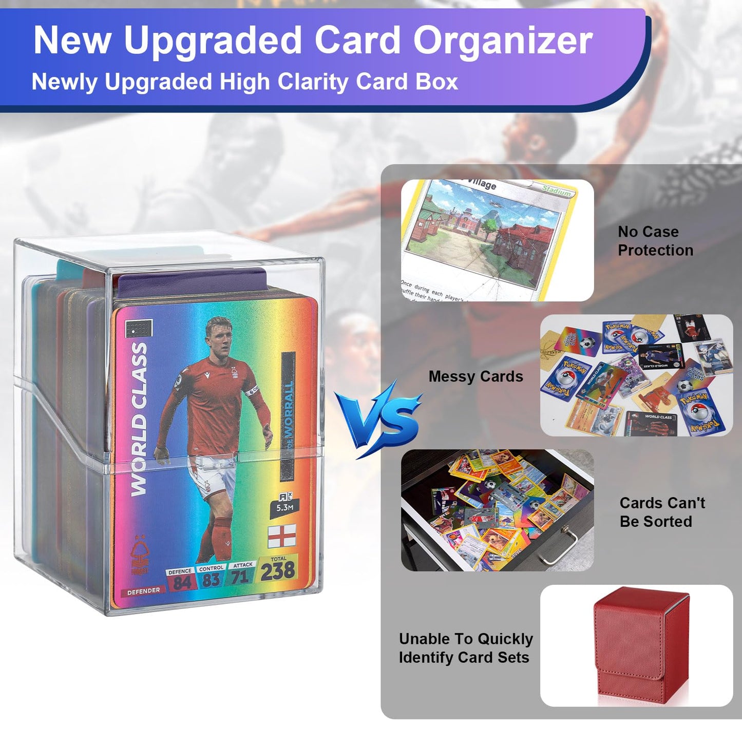 guaiboshi 6 Pack Card Deck Boxes – Transparent Storage for TCG, MTG, Yu-Gi-Oh, Sports & Collectible Cards | Holds 800+ Cards