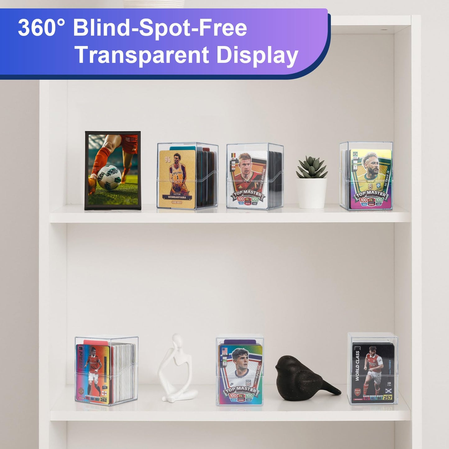 guaiboshi 6 Pack Card Deck Boxes – Transparent Storage for TCG, MTG, Yu-Gi-Oh, Sports & Collectible Cards | Holds 800+ Cards