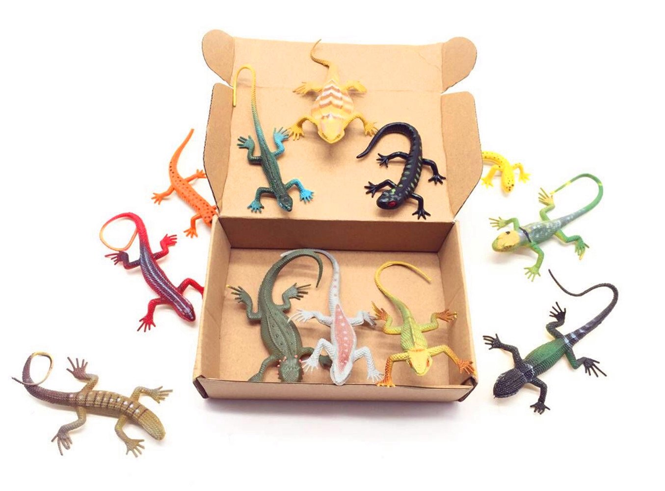 Guaishou 12pc Artificial Reptile Lizard Figures – Kids Gift Set