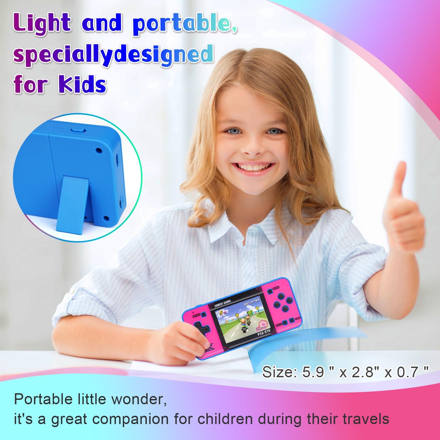 GuaiyeyeAP P32 Handheld Arcade Console – 220 Built-in 32-bit Games, 3.0” IPS Screen, Rechargeable, Travel Mini Arcade for Kids