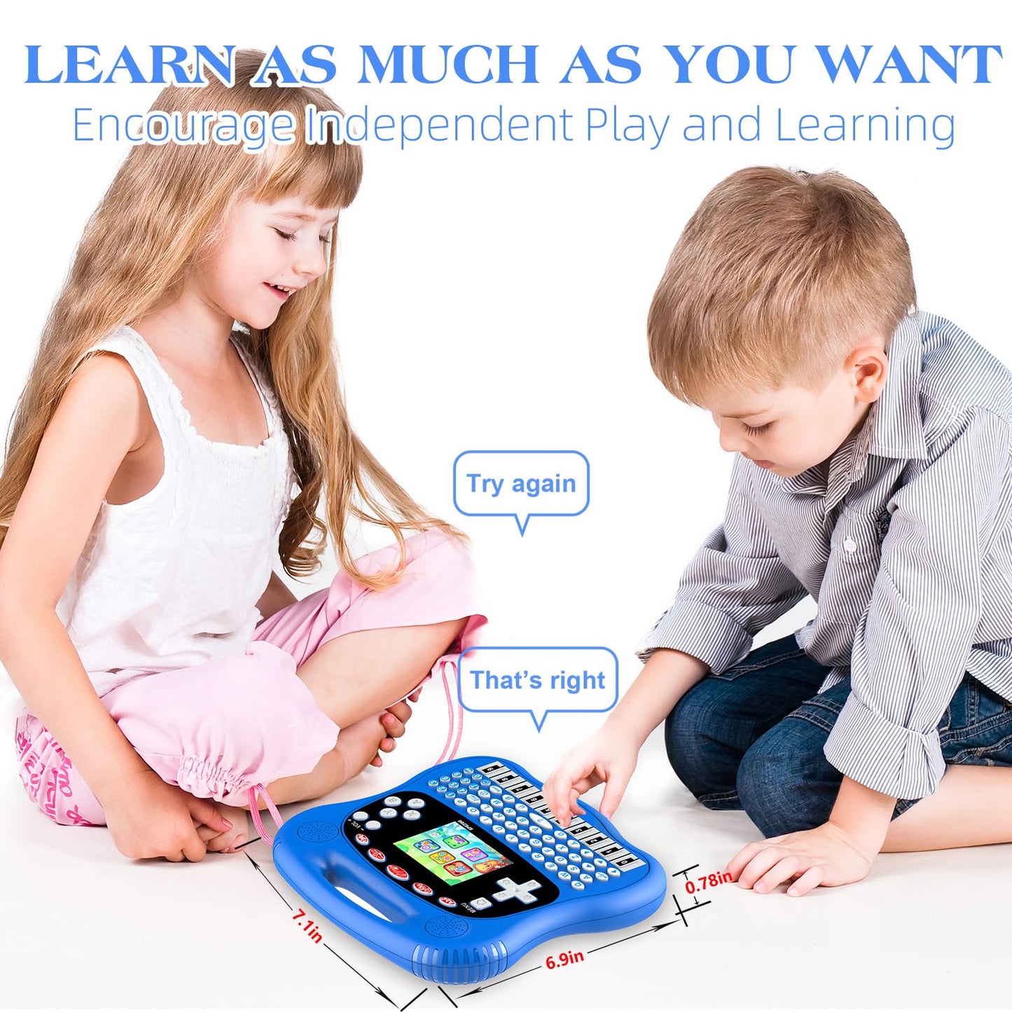 GuaiyeyeAP Kids Learning Tablet — 3.0-Inch HD Color Screen for Alphabet, Numbers, Words, Games & Music