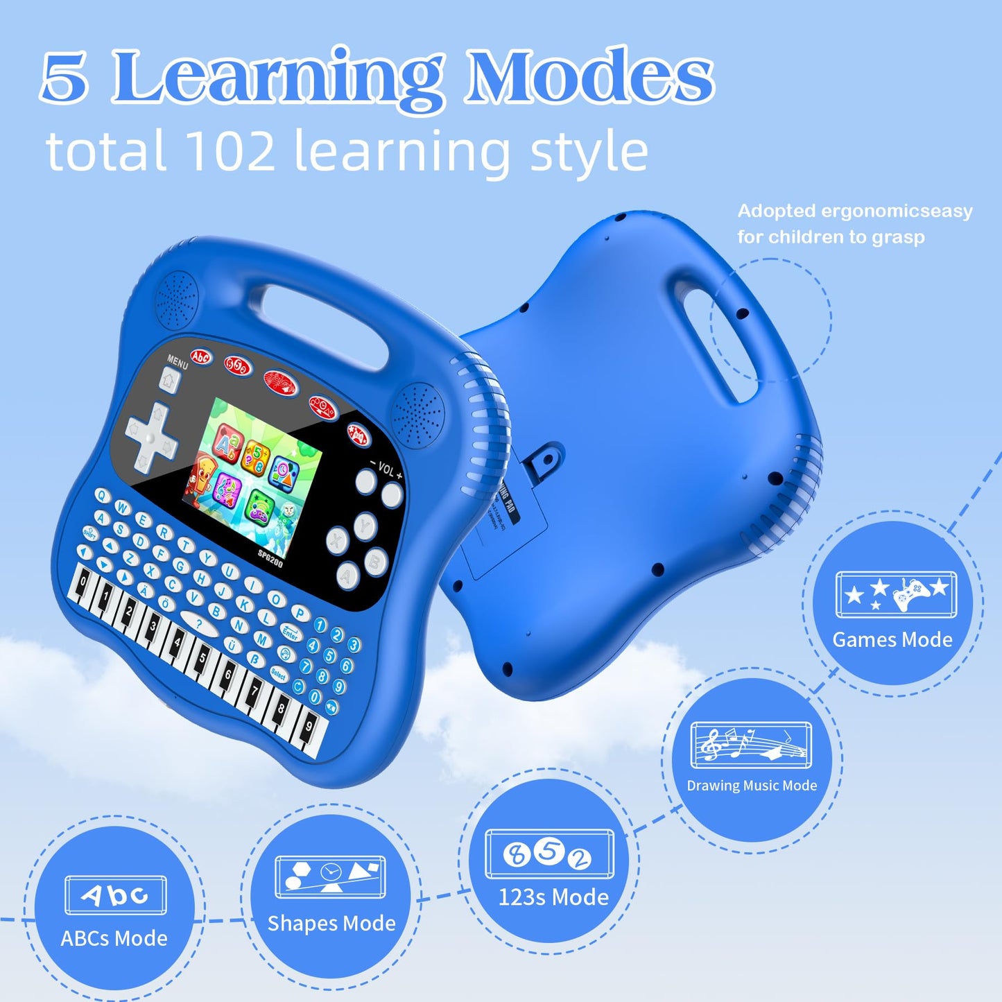 GuaiyeyeAP Kids Learning Tablet — 3.0-Inch HD Color Screen for Alphabet, Numbers, Words, Games & Music