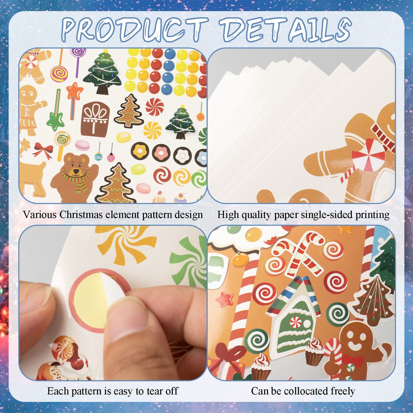 GuassLee Gingerbread House Stickers – 30Pcs DIY Christmas Craft Kit (15 Finished)