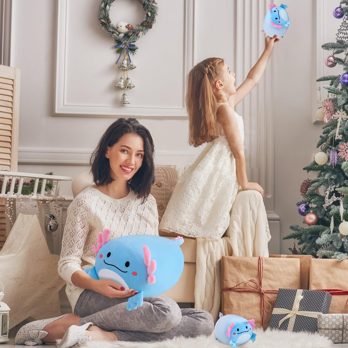 Gudisi 16-Inch Axolotl Plush with Four Baby Plushies | Soft Jumbo Toy Gift