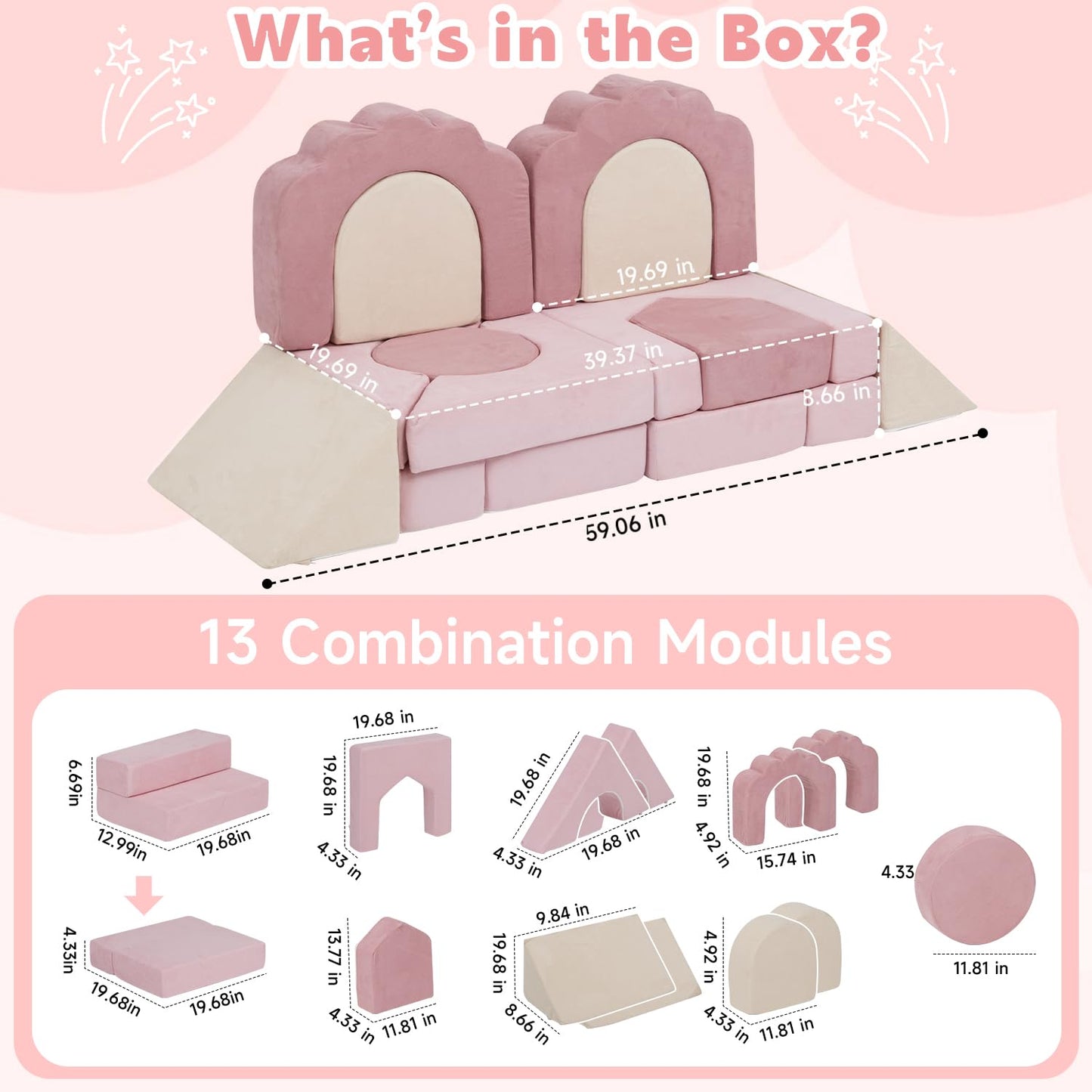 GudoInsole 13-Piece Soft Foam Climbing Blocks for Toddlers 1–3