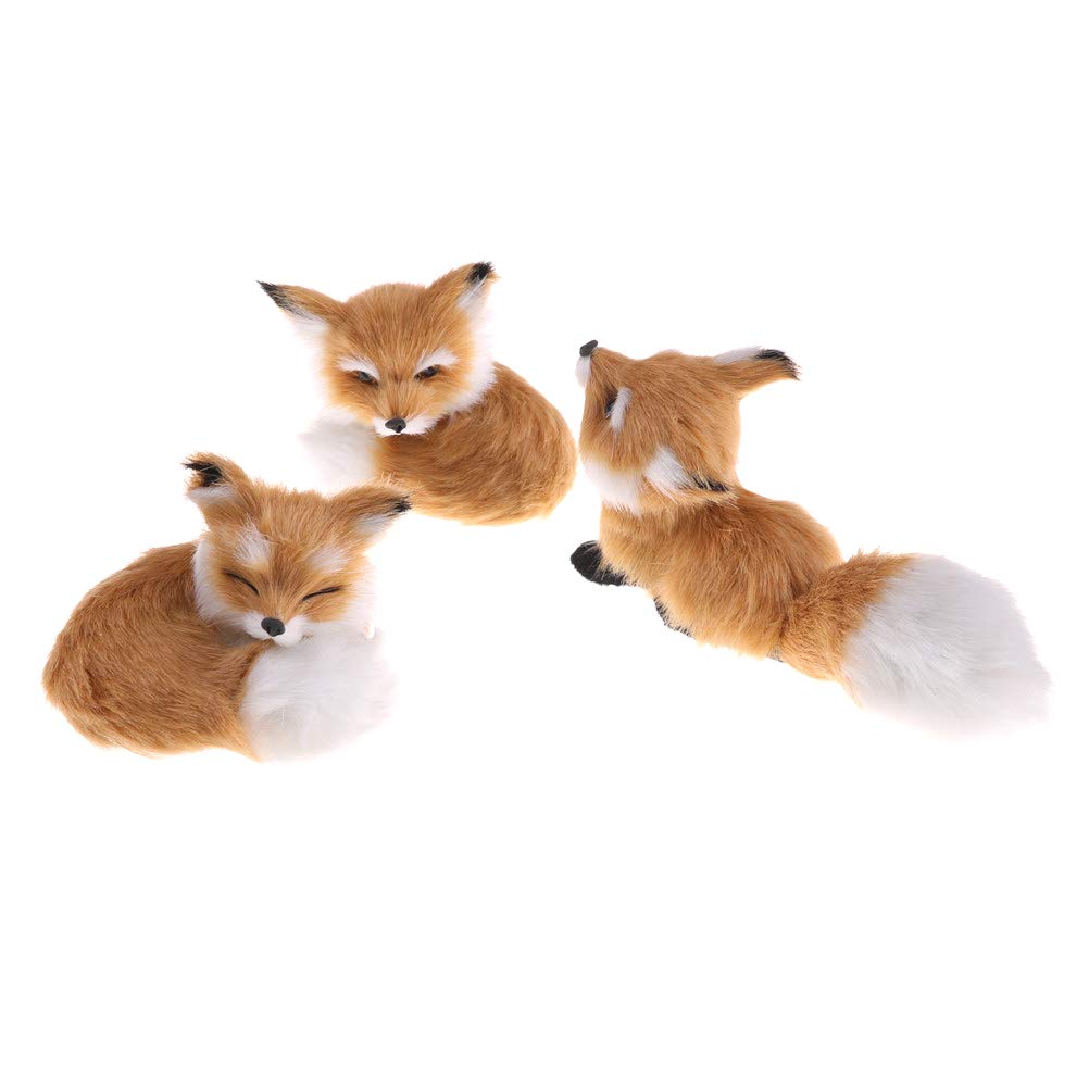 GUDVES Realistic Brown Fox Statue – Squatting Fox Figurine for Home Decor