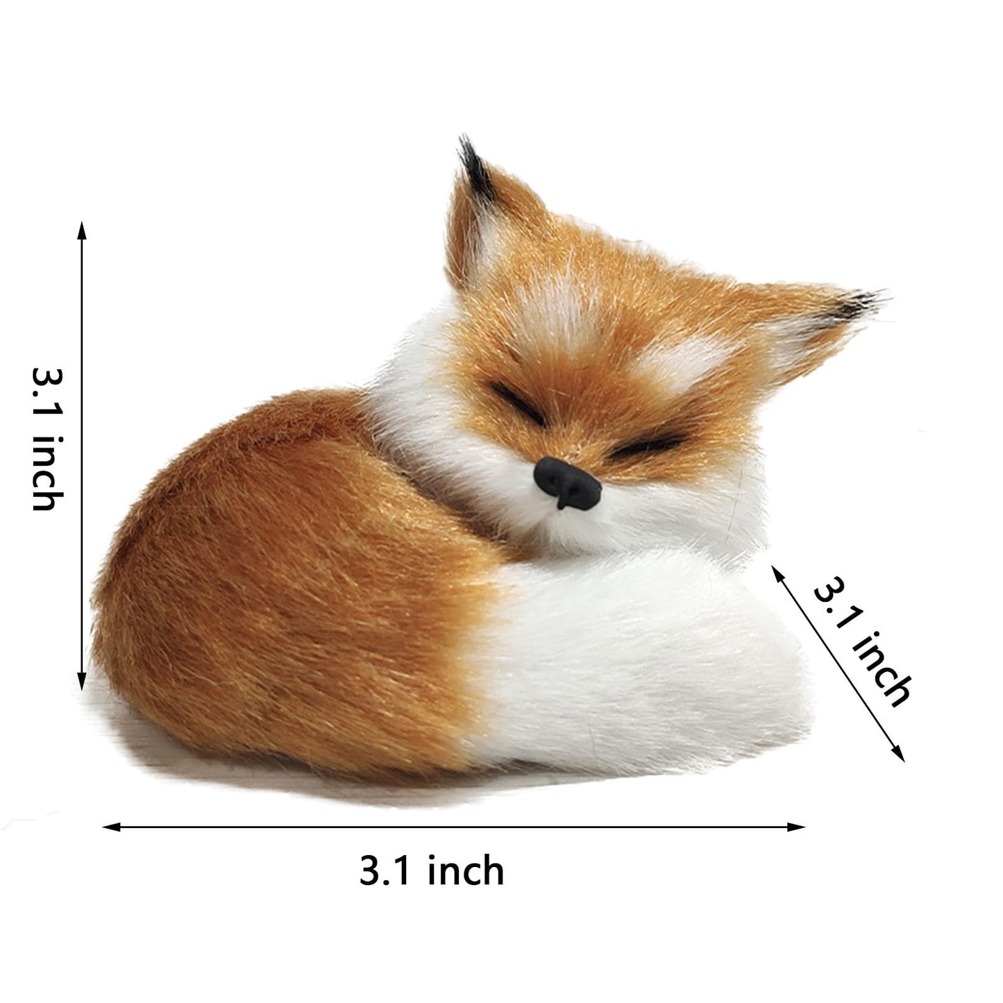 GUDVES Realistic Brown Fox Statue – Squatting Fox Figurine for Home Decor