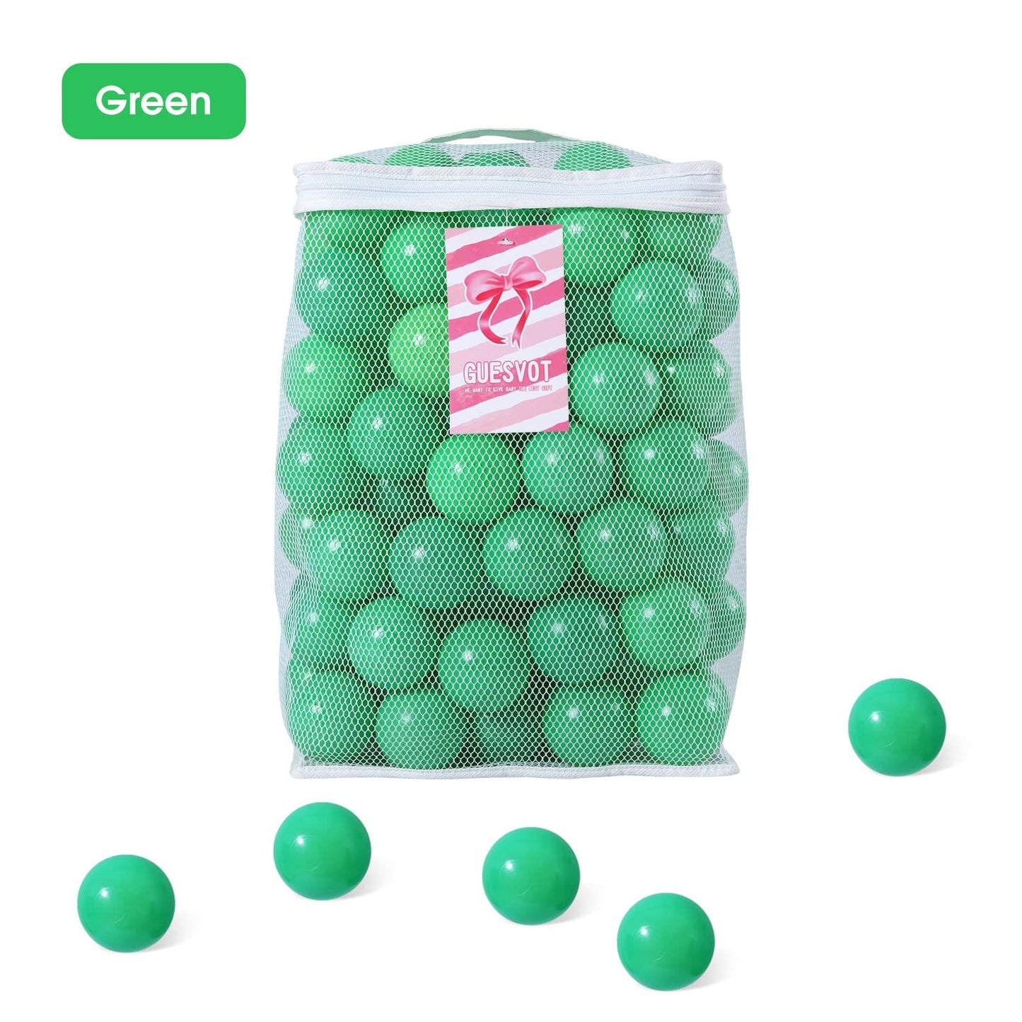 GUESVOT Ball Pit Balls – 2.2-Inch, 100 Pack, Bright Colors, Phthalate Free, BPA Free, Storage Bag