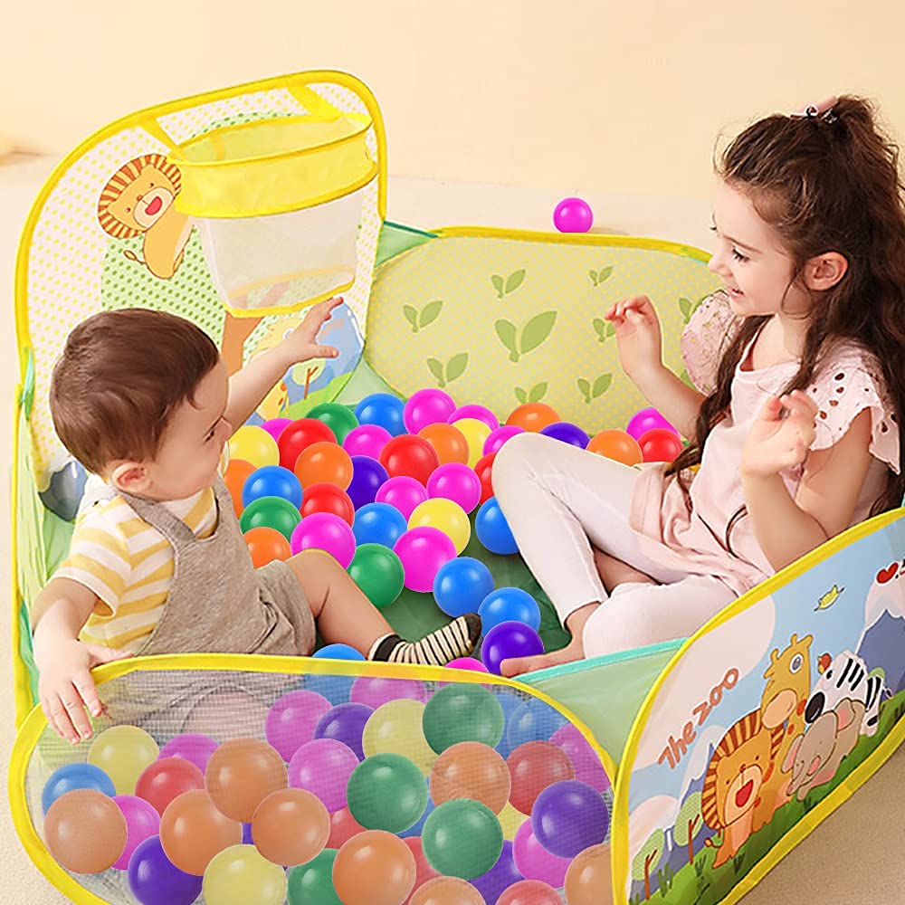 GUESVOT Ball Pit Balls – 2.2-Inch, 100 Pack, Bright Colors, Phthalate Free, BPA Free, Storage Bag