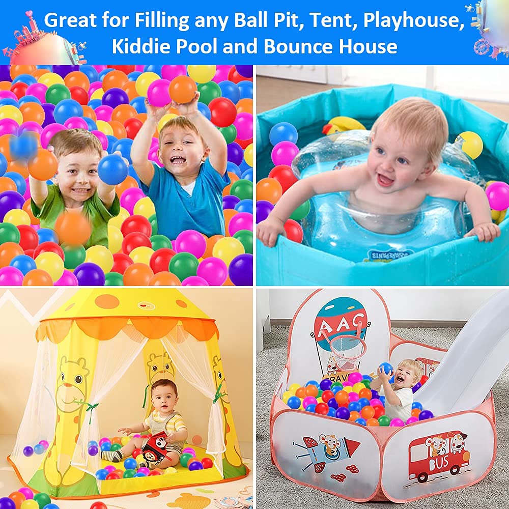 GUESVOT Ball Pit Balls 2.2in - 100 Pack, Phthalate-Free & BPA-Free, Storage Bag Included
