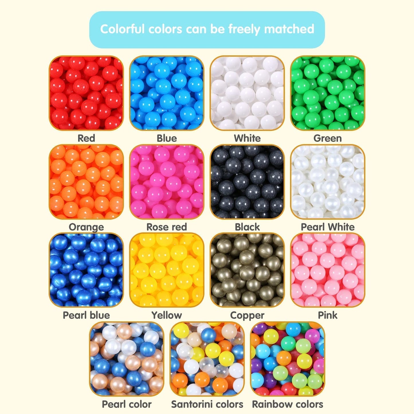 GUESVOT Ball Pit Balls – 2.2-Inch, 100 Pack, Bright Colors, Phthalate Free, BPA Free, Storage Bag
