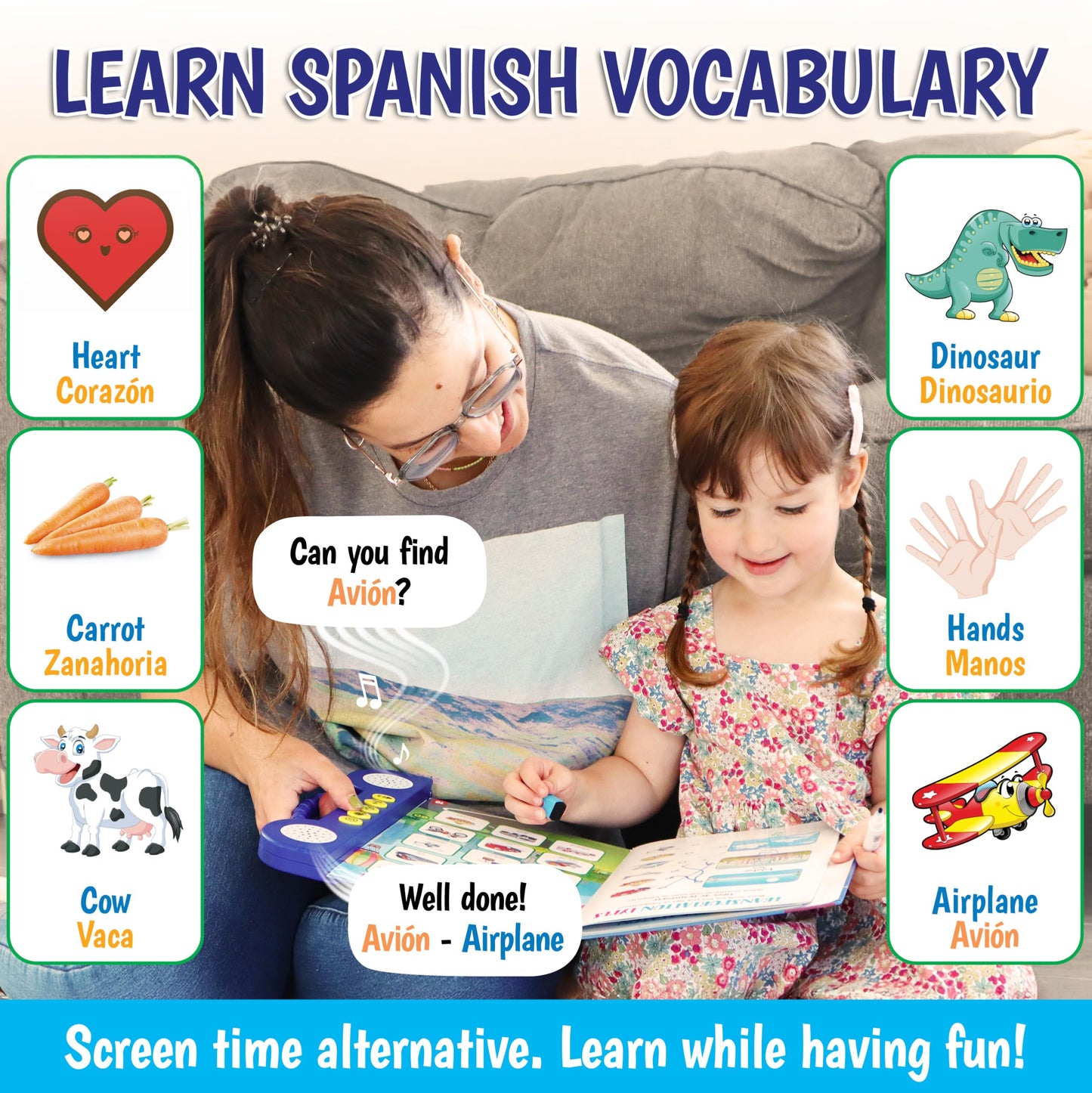 GUFINO: Bilingual Spanish & English ABC Learning Book for Kids – Interactive Tracing & Speech Therapy
