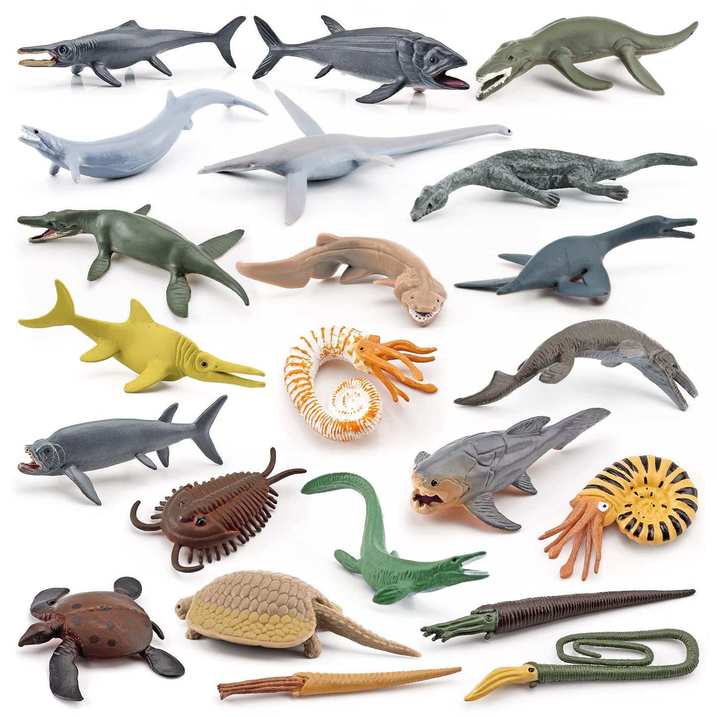 GUFOPONAS 22PCS Prehistoric Sea Creatures Toys – 4-Inch Marine Figures, Cake Topper for Kids