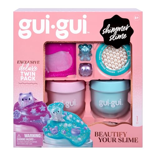 GUI GUI Slime Kit – Shimmer Deluxe Duo Pack with 2 Iridescent Slimes | 5-Step DIY Glow-Up
