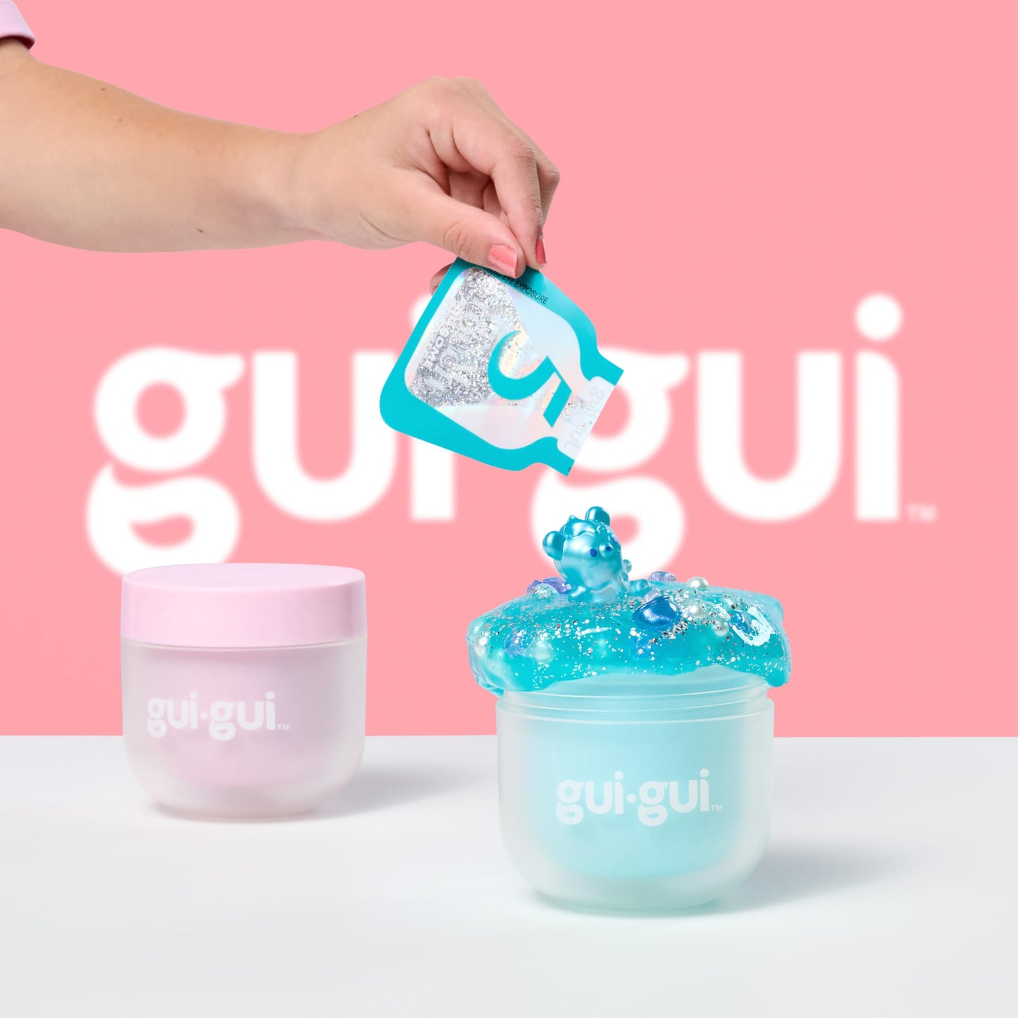 GUI GUI Slime Kit – Shimmer Deluxe Duo Pack with 2 Iridescent Slimes | 5-Step DIY Glow-Up