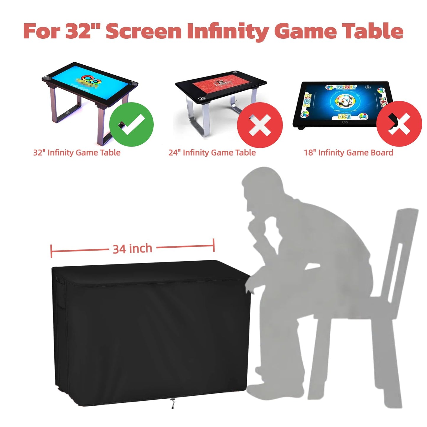 Guisong Arcade Gaming Table Cover 32in – Waterproof & Dustproof for Infinity Table