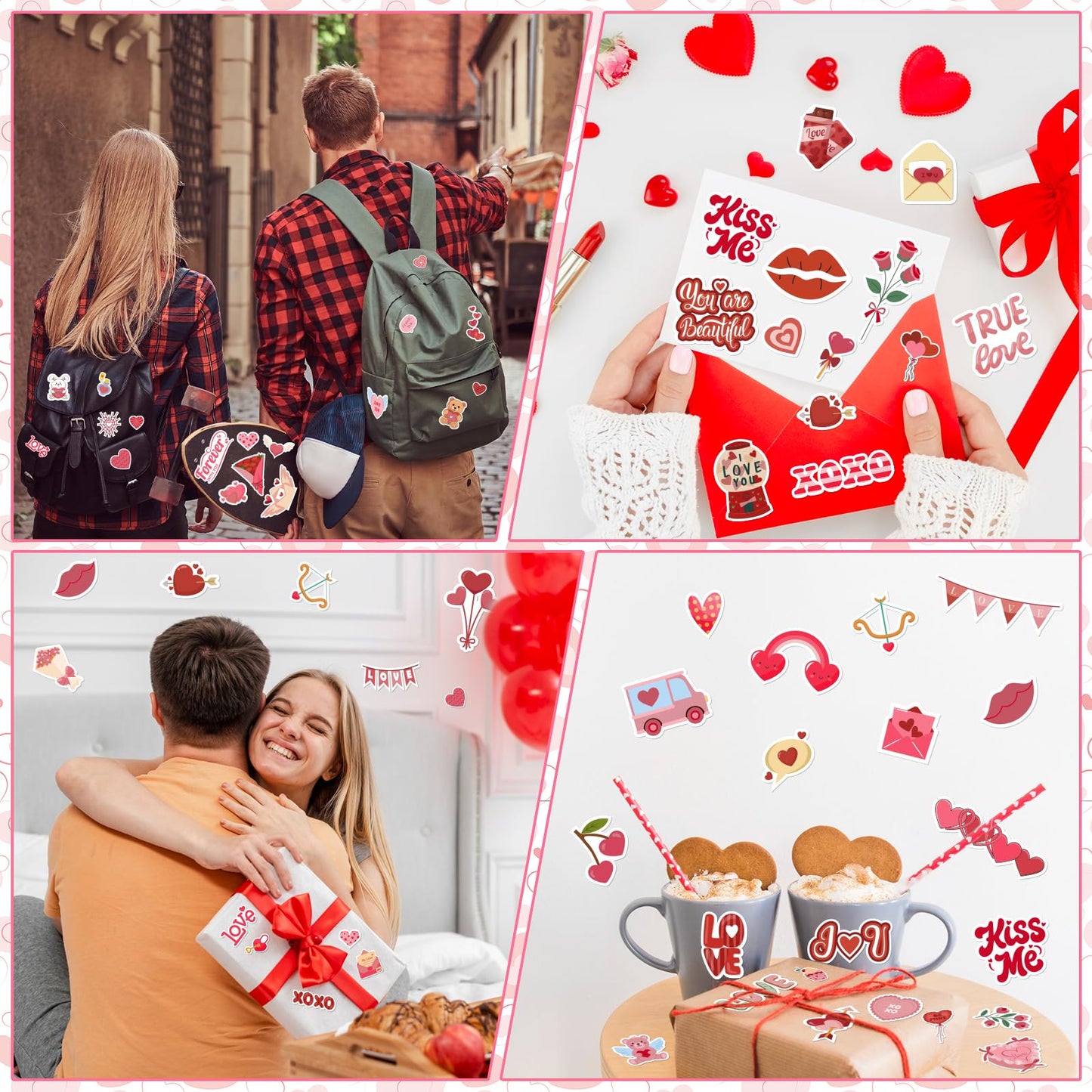 GULWAT 549 PCS Valentines Stickers for Kids – Heart Decals for Arts & Crafts, Water Bottles & Party Favors (24 Sheets)