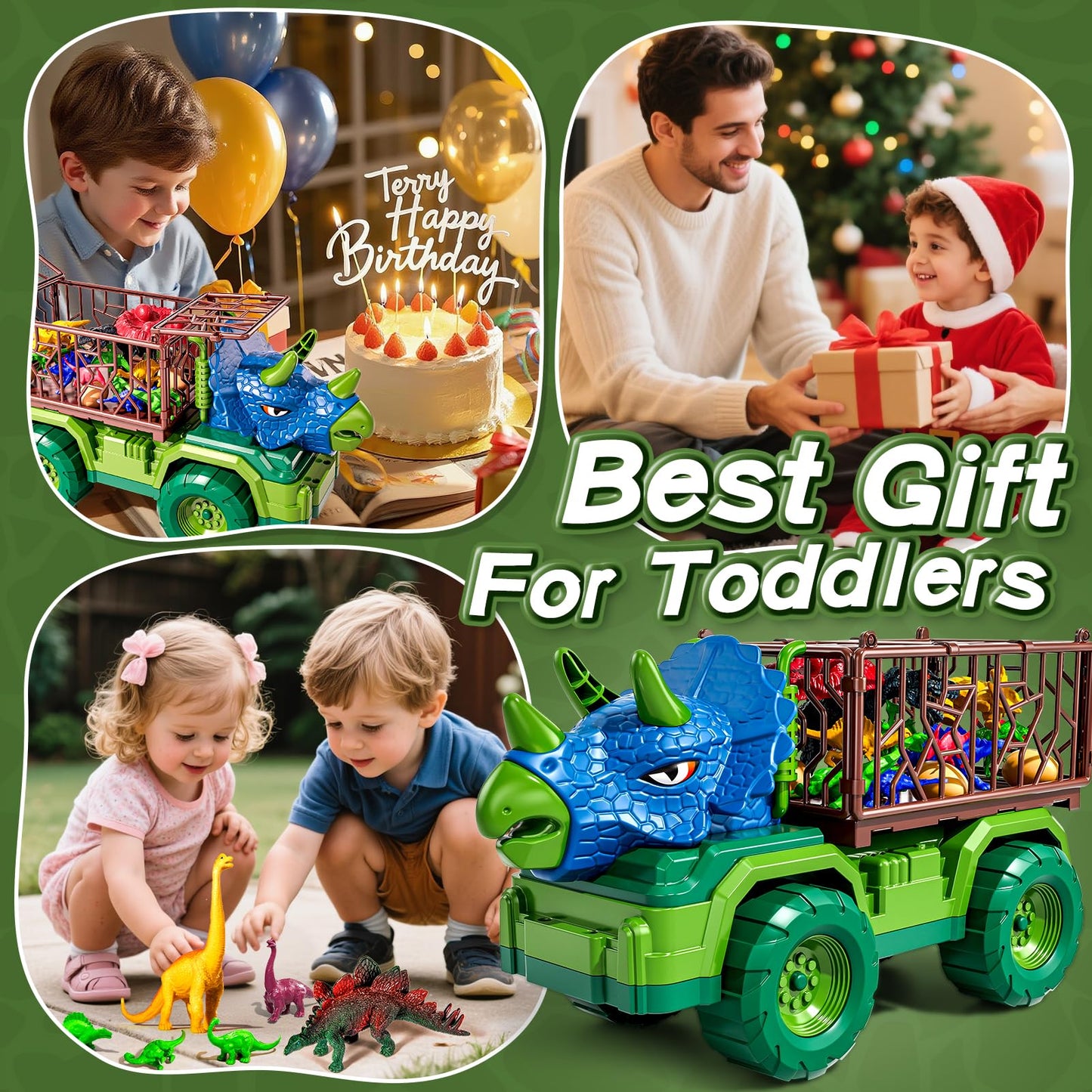 Guminnara 22-in-1 Triceratops Dinosaur Carrier Truck with 18 Figures | Ages 3-10