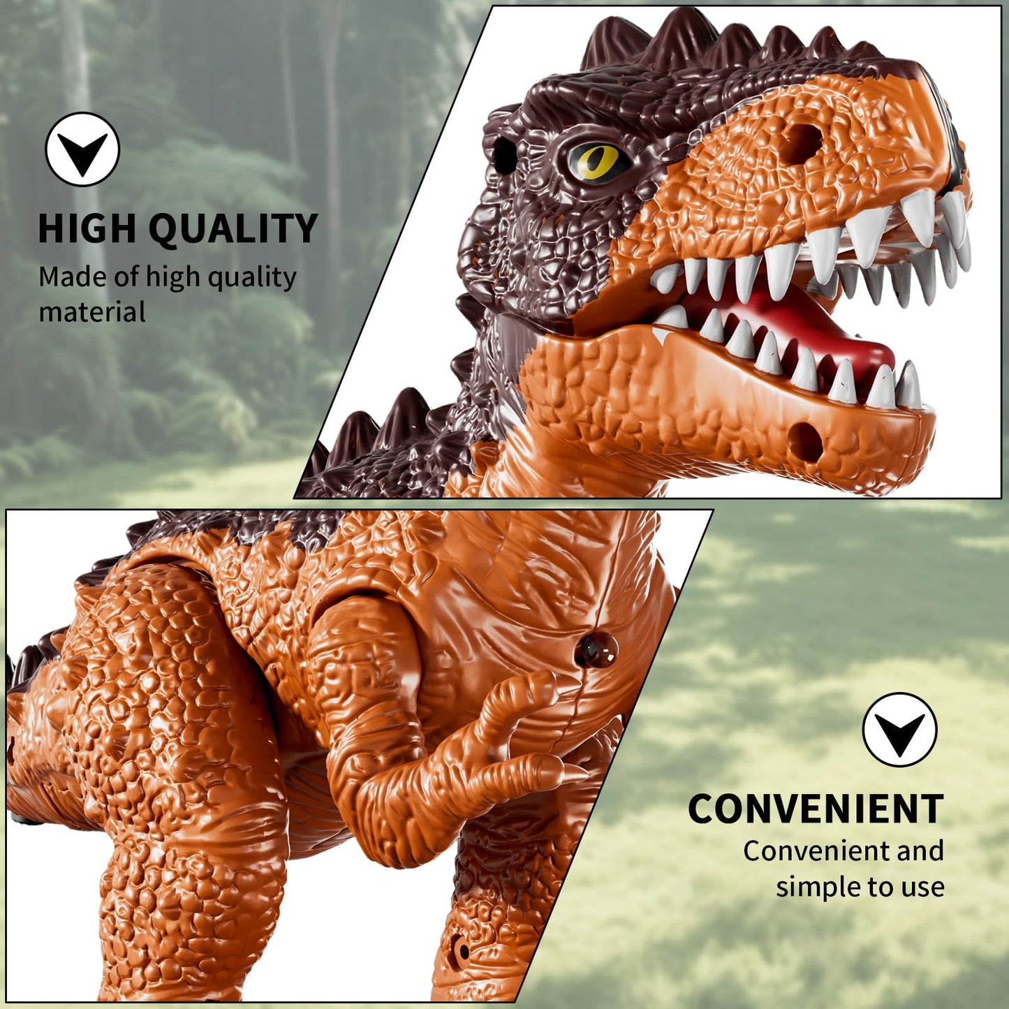 Guminnara 3 Pack Walking Dinosaur Toys with Sound & Light | Tyrannosaurus Rex, Brachiosaurus & Triceratops