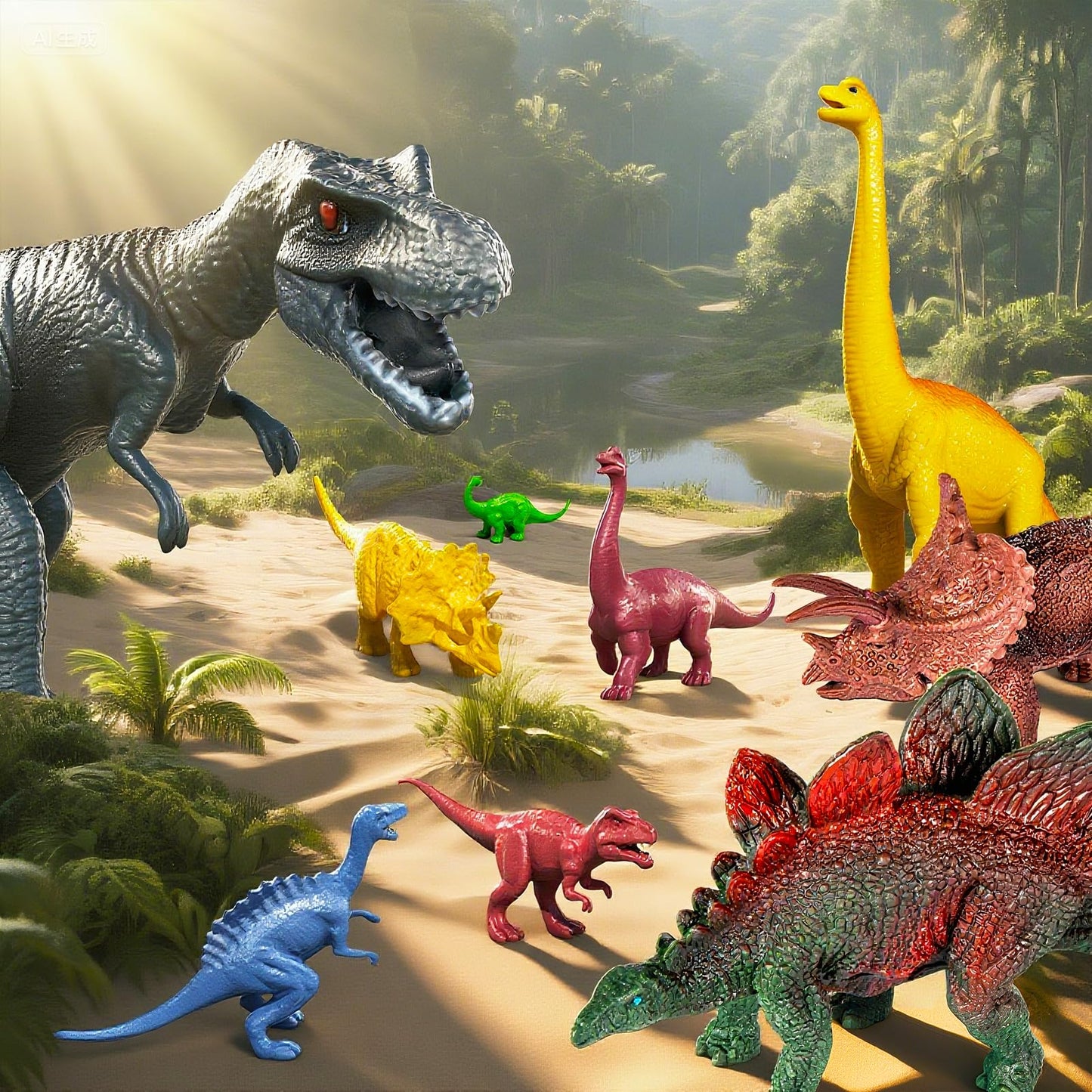 Guminnara 22-in-1 T-Rex Truck Set – Carrier Dino Truck with 18 Figures for Ages 3-7