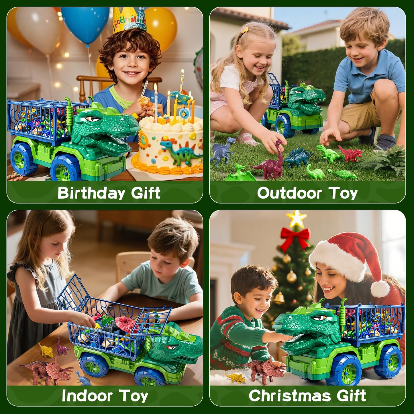 Guminnara 22-in-1 T-Rex Truck Set – Carrier Dino Truck with 18 Figures for Ages 3-7