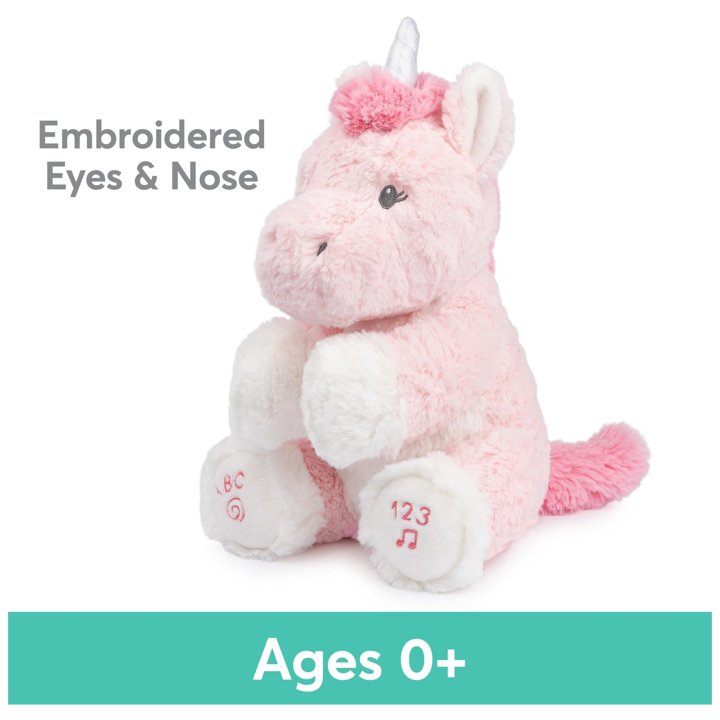 GUND Alora The Unicorn – Animated Plush Sings ABC & 123, 11 Inch Pink