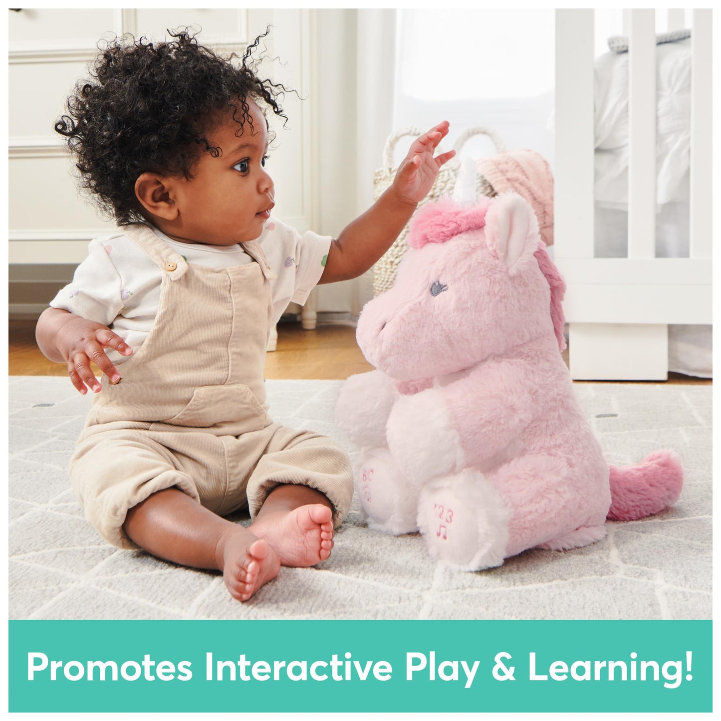 GUND Alora The Unicorn – Animated Plush Sings ABC & 123, 11 Inch Pink