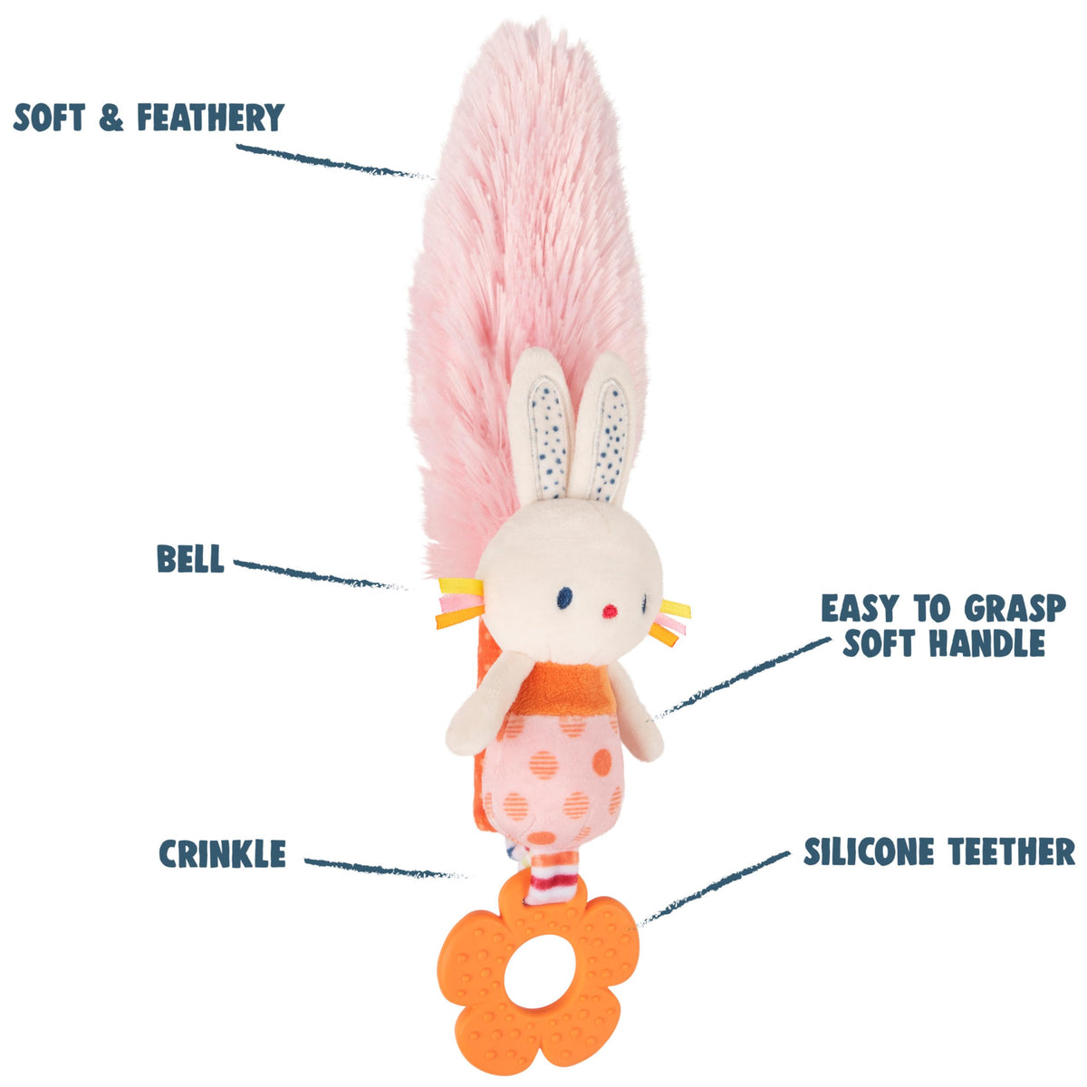 GUND Tinkle Crinkle Play Together Bunny Toy – Sensory Plush for Baby