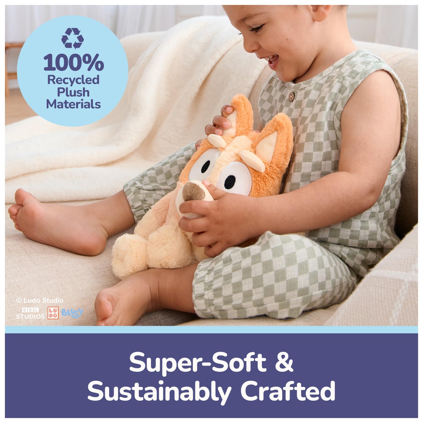 GUND Bingo Sustainably Soft Plush - 13-Inch Bluey Plush Made with Recycled Materials