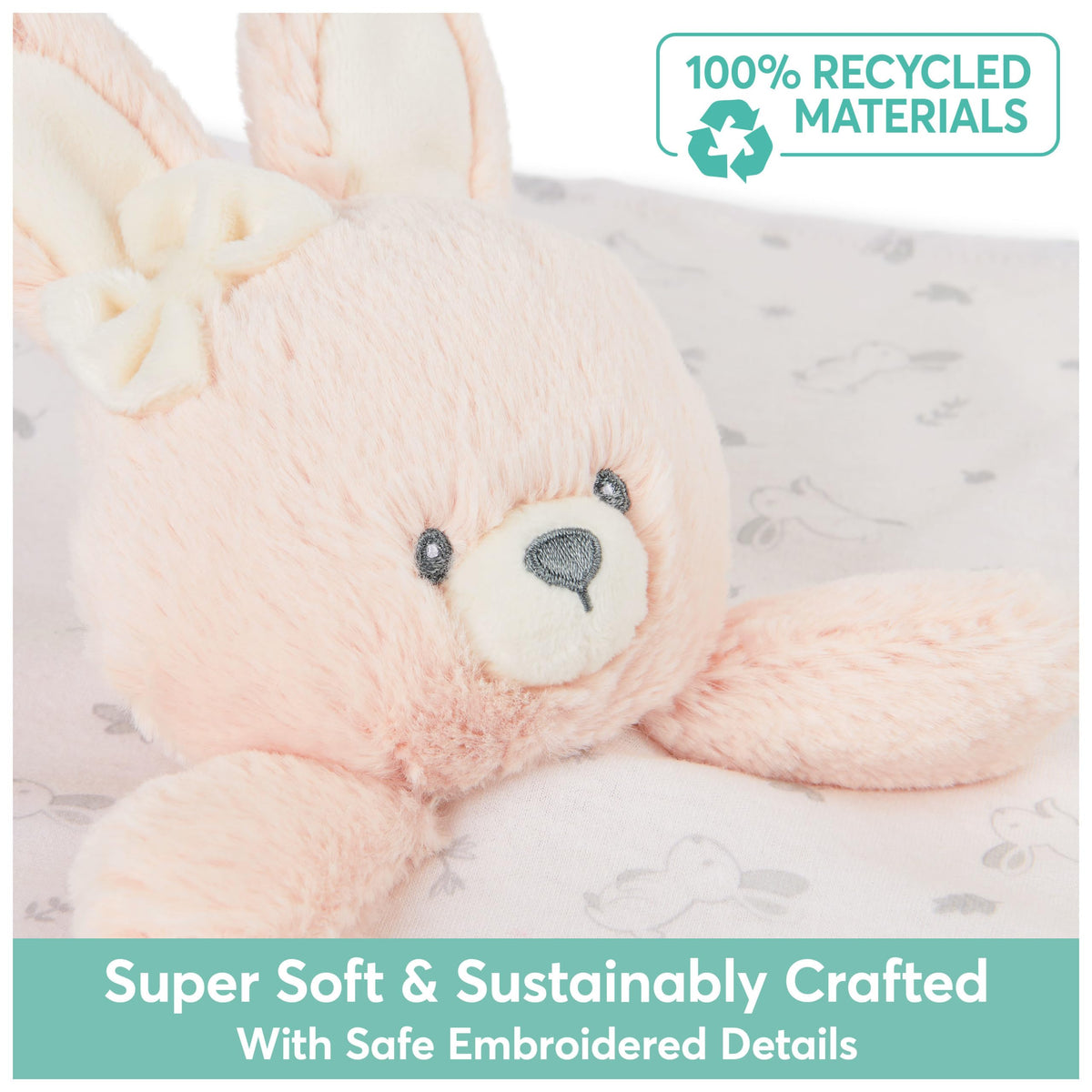 GUND Baby Sustainably Soft Bunny Lovey - 100% Recycled Plush, 10inch