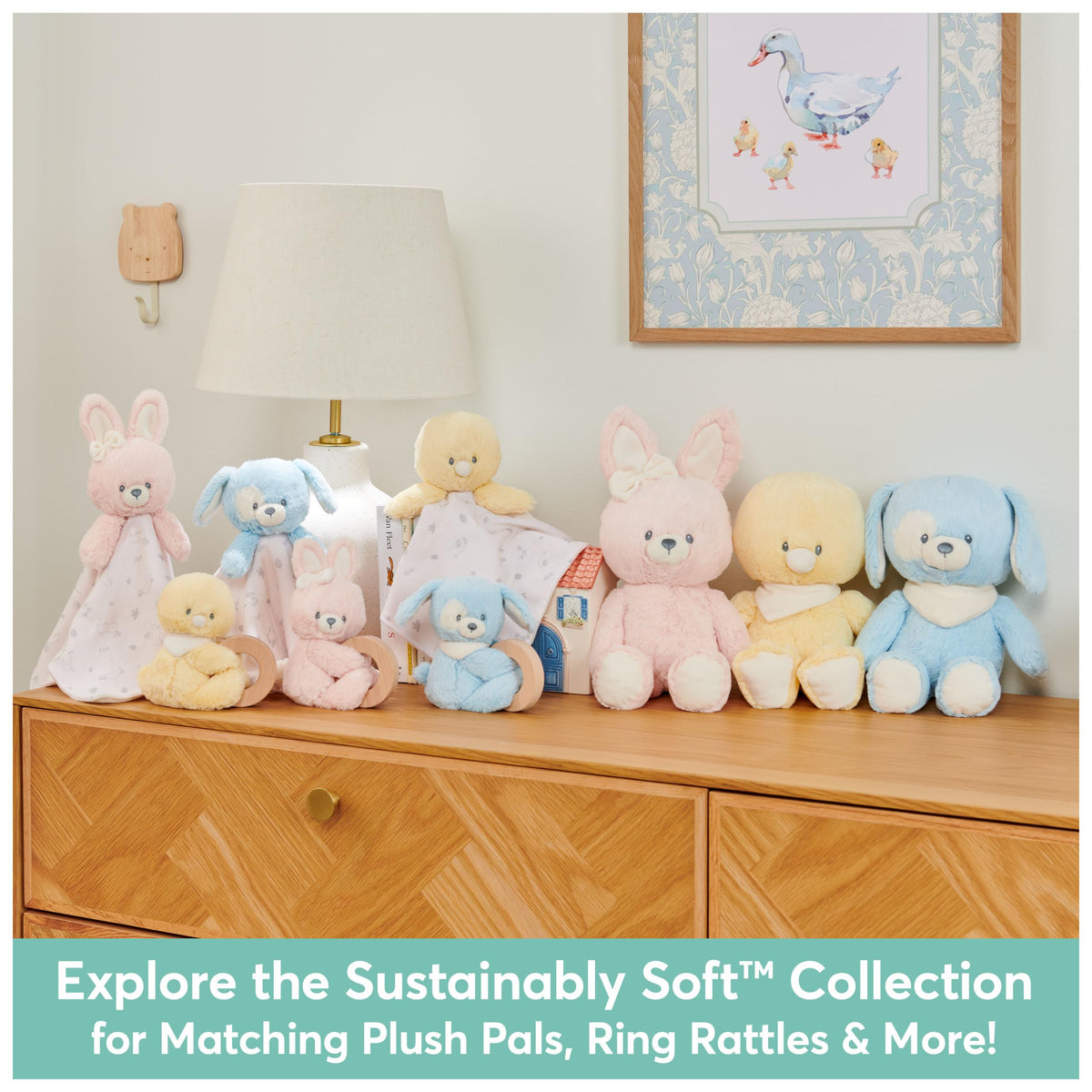 GUND Baby Sustainably Soft Bunny Lovey - 100% Recycled Plush, 10inch