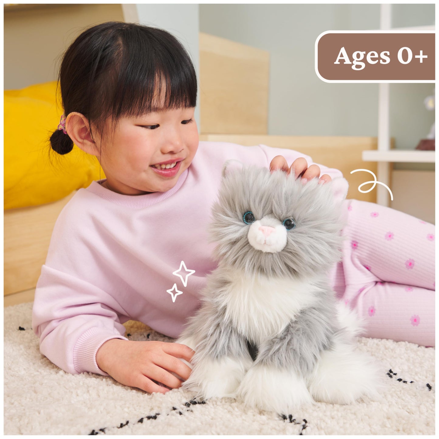 GUND Camilla Kitten Plush – 9-inch Gray & White Cat Stuffed Animal, Ultra-Soft & Huggable