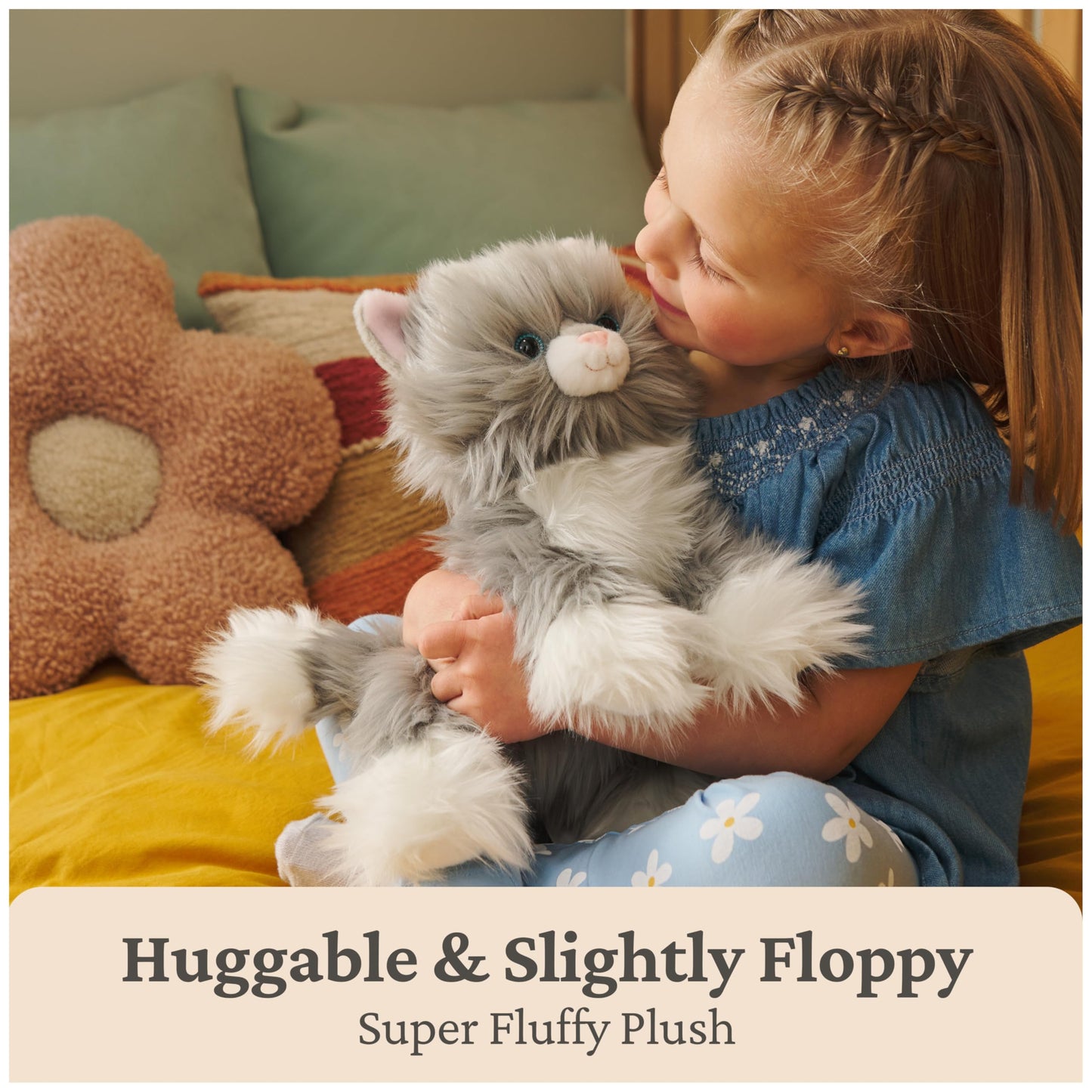 GUND Camilla Kitten Plush – 9-inch Gray & White Cat Stuffed Animal, Ultra-Soft & Huggable