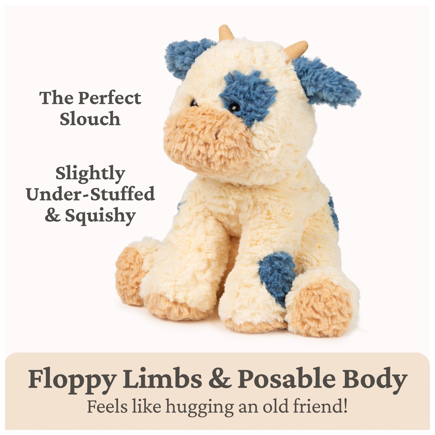 GUND Cozys Collection Cow Plush — 10-Inch Cream & Navy Spot Stuffed Animal