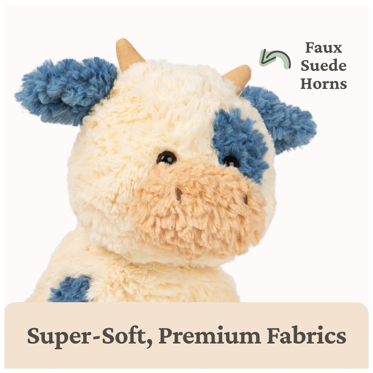 GUND Cozys Collection Cow Plush — 10-Inch Cream & Navy Spot Stuffed Animal