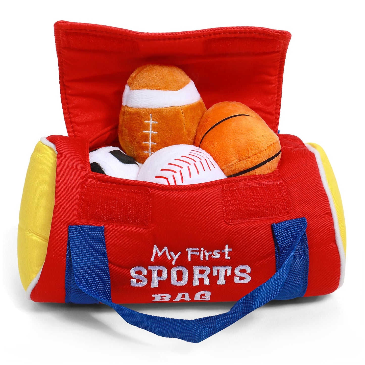 GUND My First Sports Bag 5-Piece Plush Playset – Baby Sensory Toys, 0+ (8-inch)