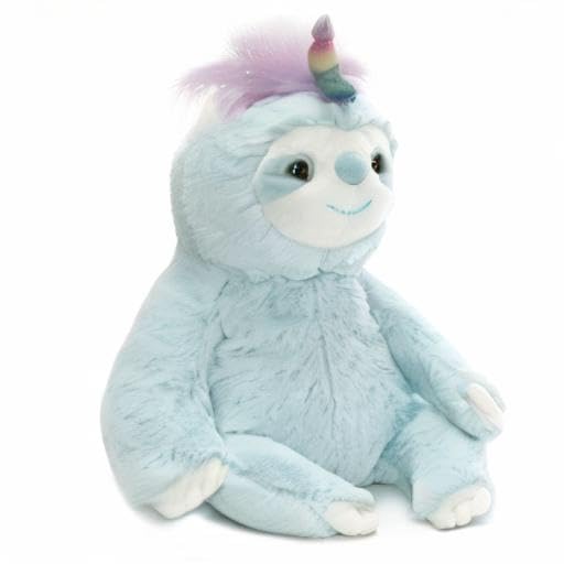 GUND Dazzle Slothicorn Plush Toy – 9-Inch Blue/Rainbow, Ages 1+
